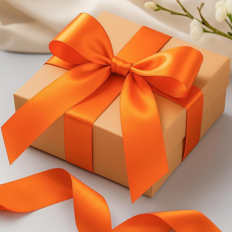 Fullive 1 1/2 Inch Fall Ribbon, 30 Yards Orange Ribbons for Gift Wrapping, Polyester Solid Satin Ribbon for Flower Bouquet for Birthday Thanksgiving Halloween Decorations DIY Bows Floral Arrangements - Image 5